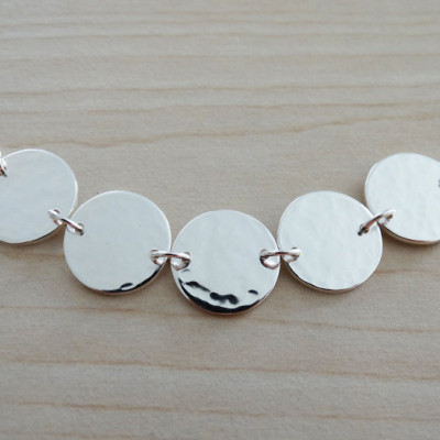 5 Silver Circles Necklace - Sterling Silver