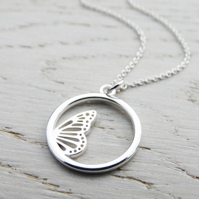 Butterfly Wing Necklace - Sterling Silver