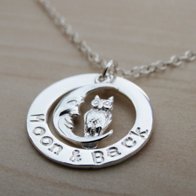 Children's Necklace 'Moon & Back' - Sterling Silver