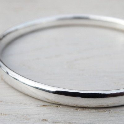 Chunky Silver Bangle - Solid Silver Heavy Bangle - Sterling Silver