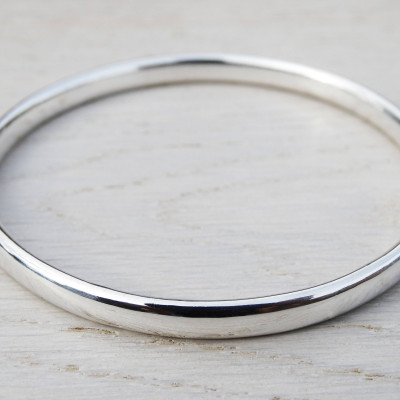 Chunky Silver Bangle - Solid Silver Heavy Bangle - Sterling Silver