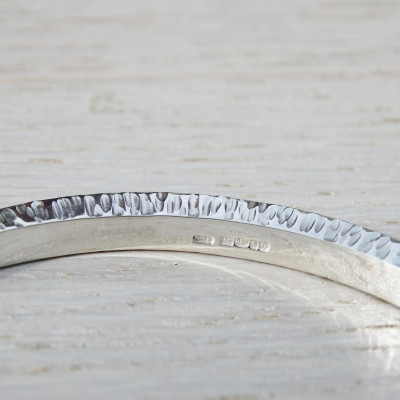 Chunky Silver Bangle - Solid Silver Textured Bangle - Sterling Silver