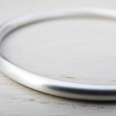 Chunky Solid Silver Bangle - Sterling Silver
