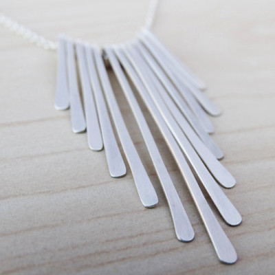 Delicate Sterling Silver Fringe Necklace
