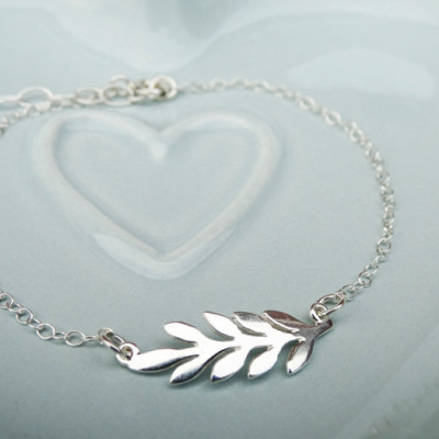 Delicate Sterling Silver Leaf Bracelet