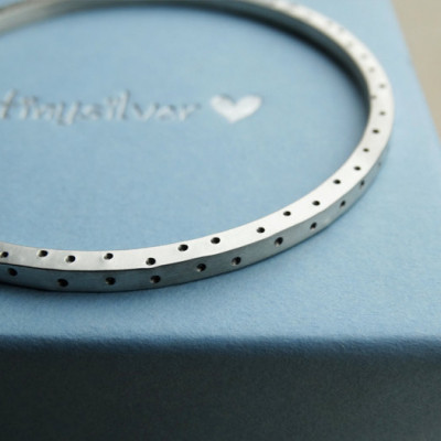 Dotty Silver Bangle - Solid Silver - Sterling Silver
