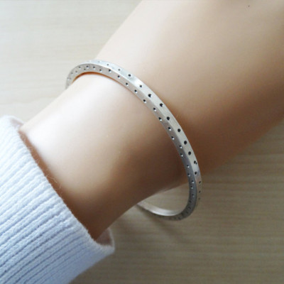 Dotty Silver Bangle - Solid Silver - Sterling Silver