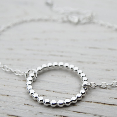 Dotty Silver Circle Bracelet, Sterling Silver