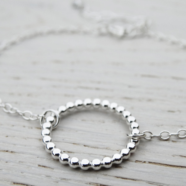 Dotty Silver Circle Bracelet, Sterling Silver