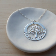 Handmade Sterling Silver Family Tree Necklace: Personalized & Cherished Heirlooms