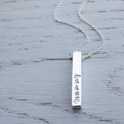 Personalised Silver Bar Necklace ~ Sterling Silver