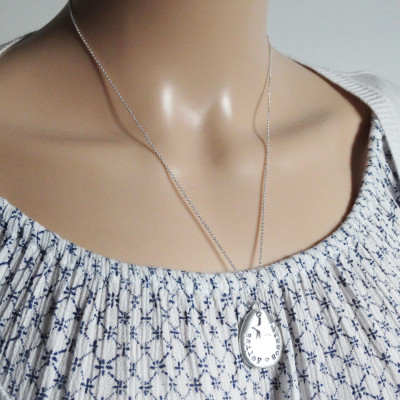 Personalised Silver Pebble & Star Necklace, Sterling Silver