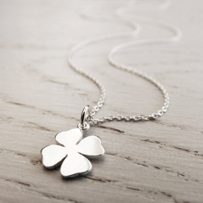 Silver 4 Leaf Clover Necklace - Sterling Silver