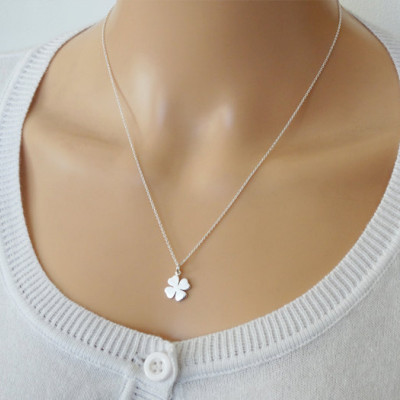 Silver 4 Leaf Clover Necklace - Sterling Silver