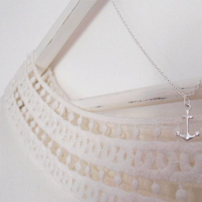 Silver Anchor Necklace - Sterling Silver