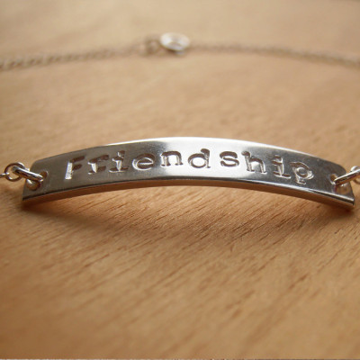 Silver Anklet With Stamped Name - Sterling Silver