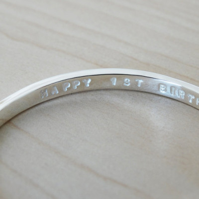 Silver Bangle With Tiny Hearts For Baby Or Child - Sterling Silver