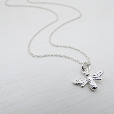 Silver Bee Necklace, Sterling Silver