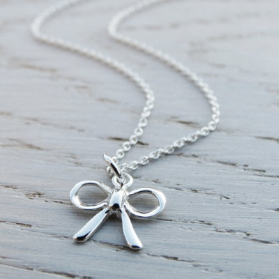 Silver Bow Necklace - Sterling Silver