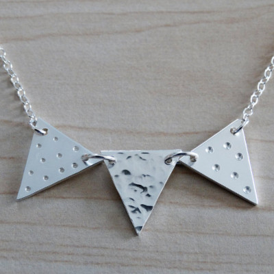 Silver Bunting Necklace - Sterling Silver