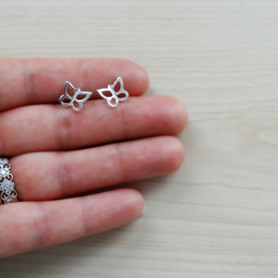 Silver Butterfly Studs - Sterling Silver