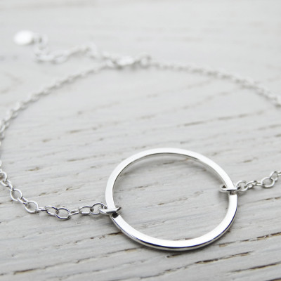 Silver Circle Bracelet, Sterling Silver