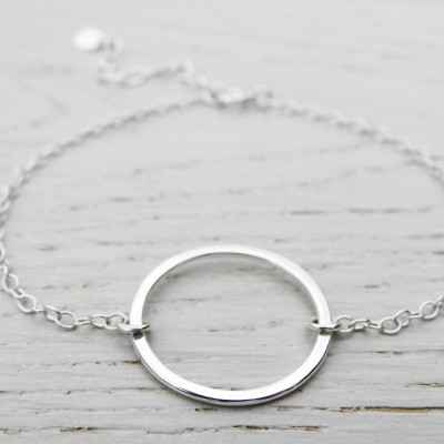 Silver Circle Bracelet, Sterling Silver