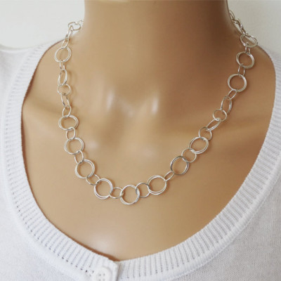 Silver Circles Necklace - Sterling Silver