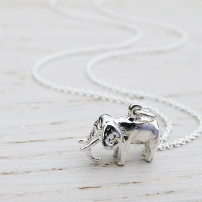 Silver Elephant Necklace, Sterling Silver