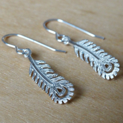Silver Feather Earrings - Sterling Silver