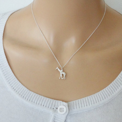 Silver Giraffe Necklace - Sterling Silver
