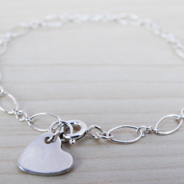 Silver Heart Bracelet - Sterling Silver