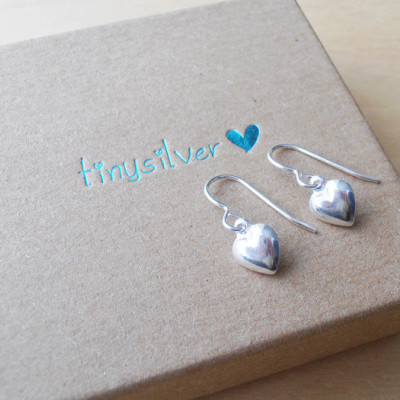 Silver Heart Earrings - Sterling Silver