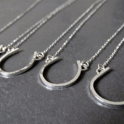 Silver Horseshoe Necklace - Good Luck Charm - Sterling Silver