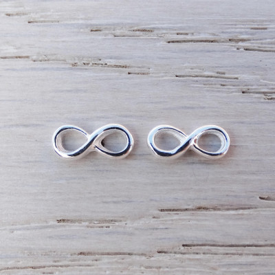 Silver Infinity Stud Earrings, Sterling Silver
