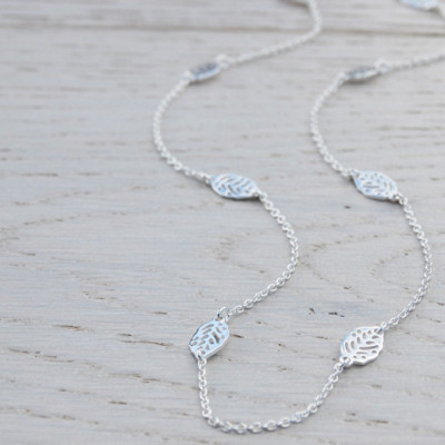 Silver Leaf Wrap Bracelet Or Necklace - Sterling Silver