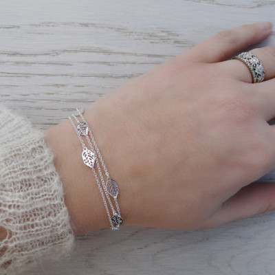 Silver Leaf Wrap Bracelet Or Necklace - Sterling Silver