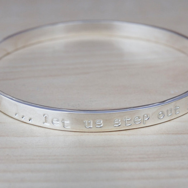 Silver Message Bangle - Sterling Silver