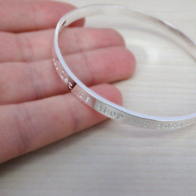 Silver Message Bangle - Sterling Silver