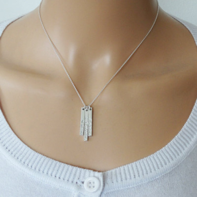 Silver Name Necklace - One Silver Stick - Sterling Silver