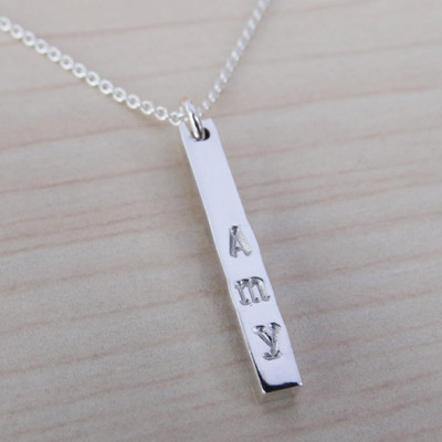 Silver Name Necklace - One Silver Stick - Sterling Silver