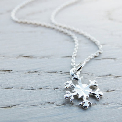 Silver Snowflake Necklace - Sterling Silver