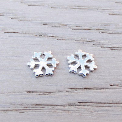 Silver Snowflake Stud Earrings, Sterling Silver