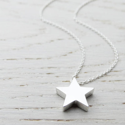 Silver Star Necklace - Solid Sterling Silver