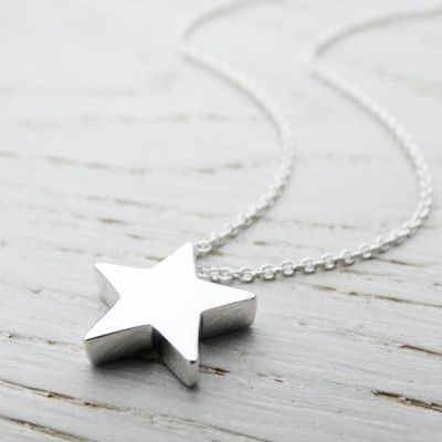 Silver Star Necklace - Solid Sterling Silver