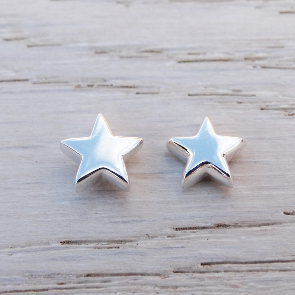 Silver Star Stud Earrings, Sterling Silver