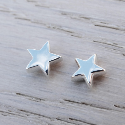 Silver Star Stud Earrings, Sterling Silver