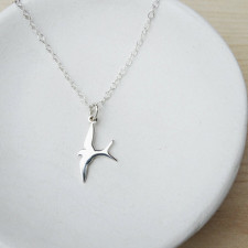 Sterling Silver Swallow Necklace: Artisan Crafted & Symbolic