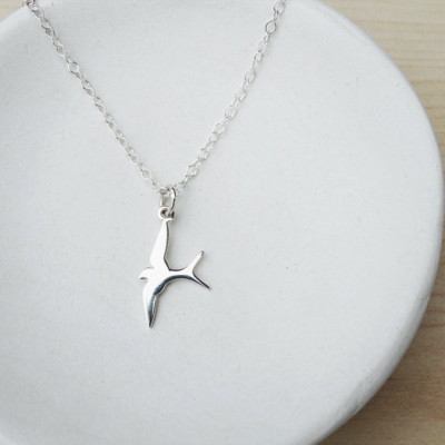 Silver Swallow Necklace - Sterling Silver