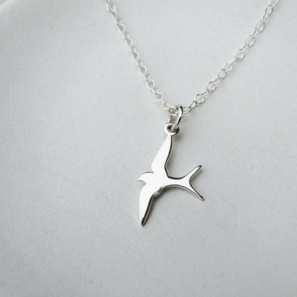 Silver Swallow Necklace - Sterling Silver